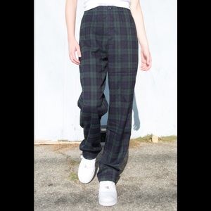 Blue Plaid Green Plaid Pants Brandy Melville Brandy Melville Green